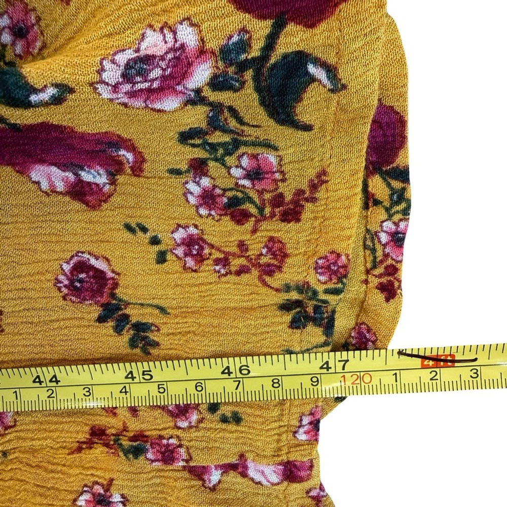 Patrons of Peace Mustard Floral Midi Dress Size S Cottagecore Boho Festival - Picture 7 of 12
